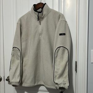 Men's Beige Half-Zip Sweater